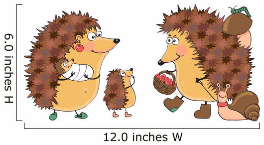Family Fun Hedgehogs Vector