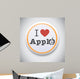 I Love Apple -Vector button badge Wall Decal