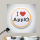 I Love Apple -Vector button badge Wall Decal