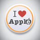 I Love Apple -Vector button badge Wall Decal