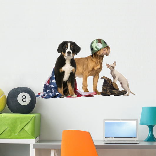 Group Patriotic Dogs and