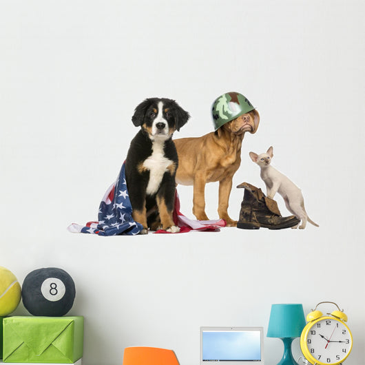 Group Patriotic Dogs and