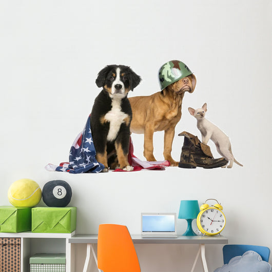 Group Patriotic Dogs and