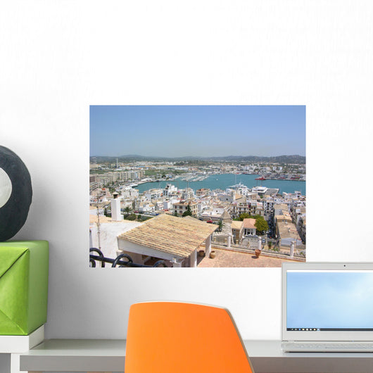 Ibiza overlooking the harbor Wall Mural