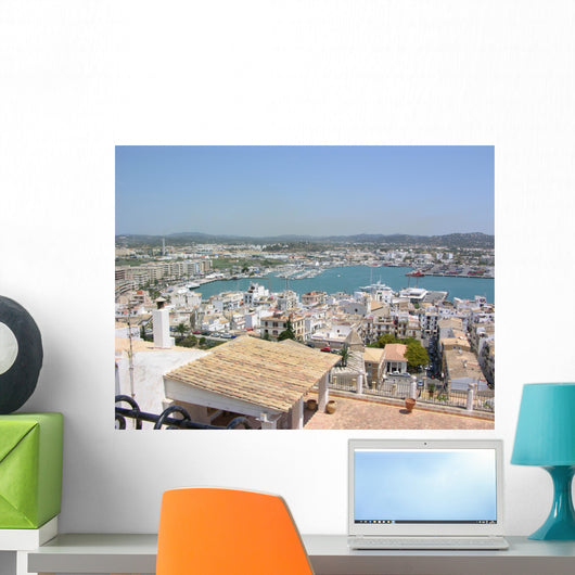 Ibiza overlooking the harbor Wall Mural