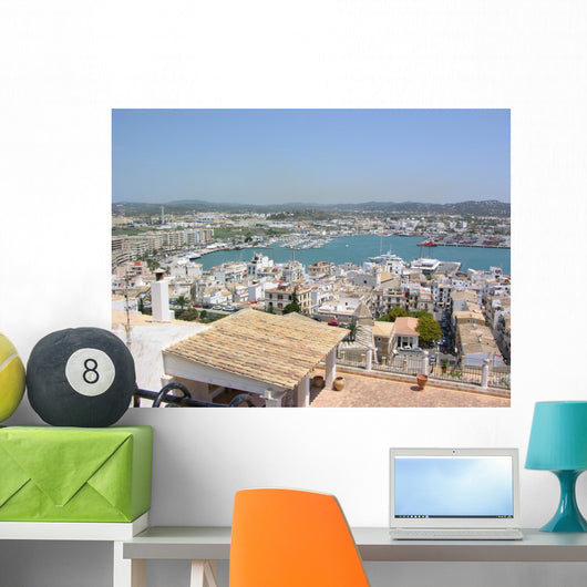 Ibiza overlooking the harbor Wall Mural