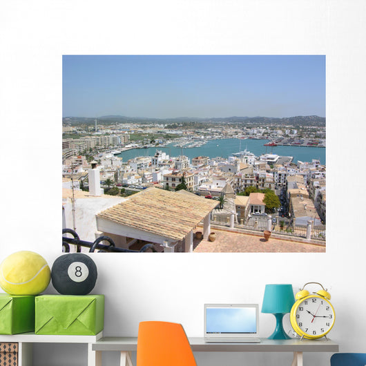 Ibiza overlooking the harbor Wall Mural
