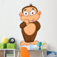 Cute Monkey Cartoon Wall Decal