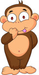 Cute Monkey Cartoon Wall Decal