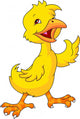 Cute Baby Chicken Waving Wall Decal