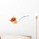 Spaghetti pasta with tomato sauce and basil on fork Wall Decal