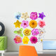 Sixteen Colorful Flowers Wall Decal