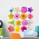 Sixteen Colorful Flowers Wall Decal