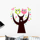 Two Cute Owls Sitting Wall Mural