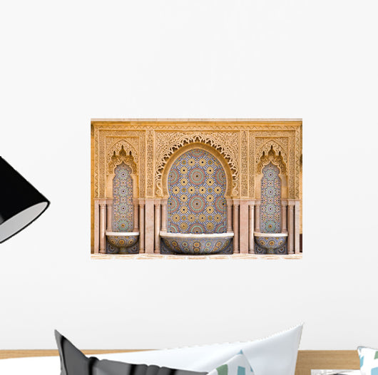 Typical Moroccan Tiled Fountain Wall Mural
