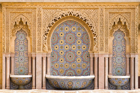 Typical Moroccan Tiled Fountain Wall Mural