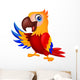 Cute Macaw Bird Waving Wall Decal