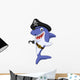 Cute Pirate Shark Wall Decal