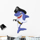 Cute Pirate Shark Wall Decal