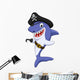 Cute Pirate Shark Wall Decal