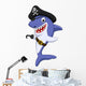 Cute Pirate Shark Wall Decal