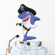 Cute Pirate Shark Wall Decal