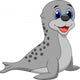 Baby seal cartoon Wall Decal