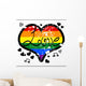 LGBT love rainbow heart design Wall Decal