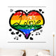 LGBT love rainbow heart design Wall Decal