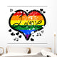 LGBT love rainbow heart design Wall Decal