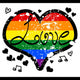 LGBT love rainbow heart design Wall Decal