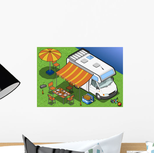 isometric camper Wall Mural