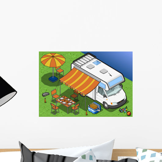 isometric camper Wall Mural