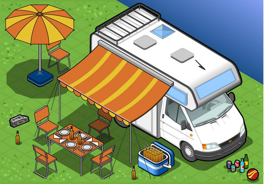 isometric camper Wall Mural