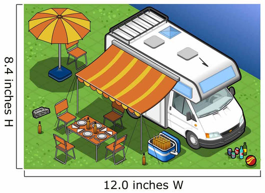 isometric camper Wall Mural