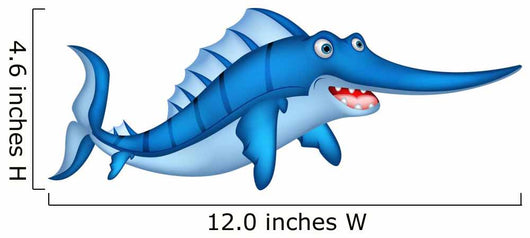 Cute Cartoon Swordfish Wall Decal
