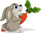 cute rabbit cartoon Wall Decal