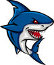angry shark cartoon Wall Decal