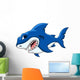 Angry Shark Cartoon Wall Decal