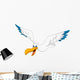 Cartoon Pelican Fying Wall Decal