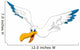 Cartoon Pelican Fying Wall Decal