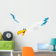 pelican cartoon flying Wall Decal