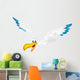 pelican cartoon flying Wall Decal