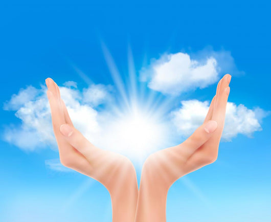 Hands with Bright Sun