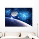 Background with a Planet, Moon and Star Wall Mural