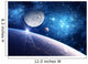 Background with a Planet, Moon and Star Wall Mural