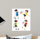 Four Soccer Players Different