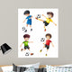 Four Soccer Players Different