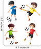 Four Soccer Players Different