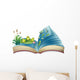 A book with an image of the frogs and fishes in the pond Wall Decal